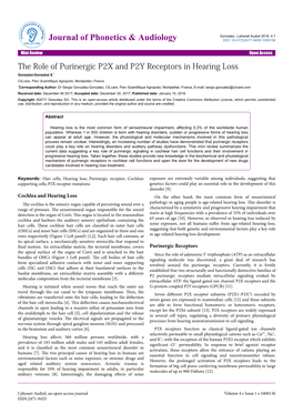 The Role of Purinergic P2X and P2Y Receptors in Hearing Loss