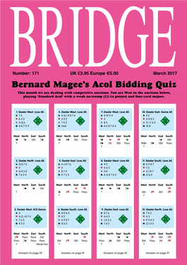 Bernard Magee's Acol Bidding Quiz