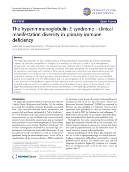 The Hyperimmunoglobulin E Syndrome