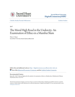 The Moral High Road in the Undercity: an Examination of Ethics in a Mumbai Slum