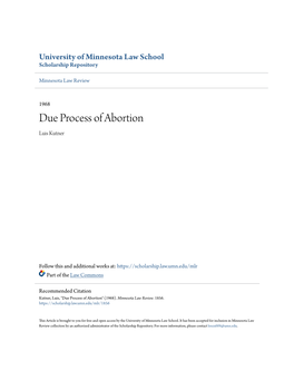 Due Process of Abortion Luis Kutner