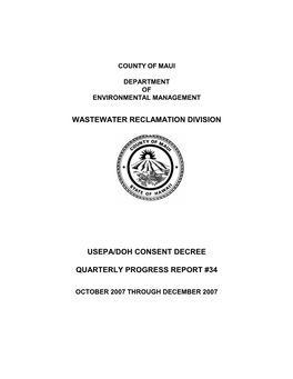 Wastewater Reclamation Division Usepa/Doh Consent Decree