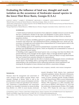 Evaluating the Influence of Land Use, Drought and Reach Isolation