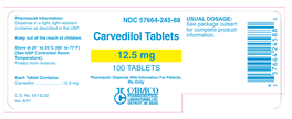 Carvedilol Tablets Store at 20° to 25°C (68° to 77°F) [See USP Controlled Room Temperature]