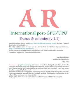 International Post-GPU/UPU France & Colonies (V 1.1)