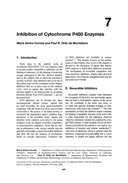 Inhibition of Cytochrome P450 Enzymes