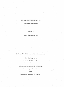 Nuclear Structure Effects In