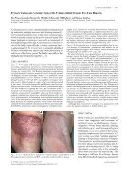 Primary Cutaneous Actinomycosis of the Femorogluteal Region: Two Case Reports