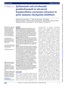 Ipilimumab and Nivolumab/Pembrolizumab In