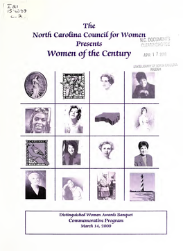 A Commemorative Program of the Distinguished Women of North