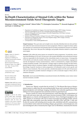 In-Depth Characterization of Stromal Cells Within the Tumor Microenvironment Yields Novel Therapeutic Targets