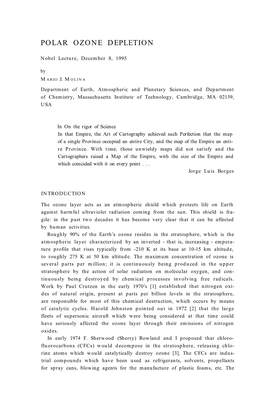 Polar Ozone Depletion