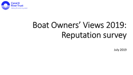 Boat Owners' Views 2019