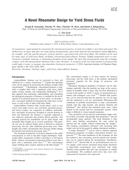 A Novel Rheometer Design for Yield Stress Fluids