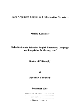 Bare Argument Ellipsis and Information Structure