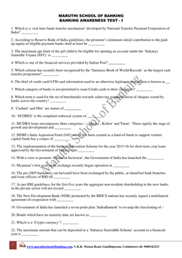 MARUTHI SC BANKING AW 1. Which Is a 'Real Time Funds Transfer