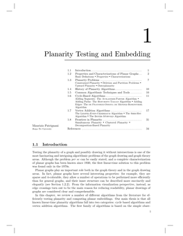 Planarity Testing and Embedding