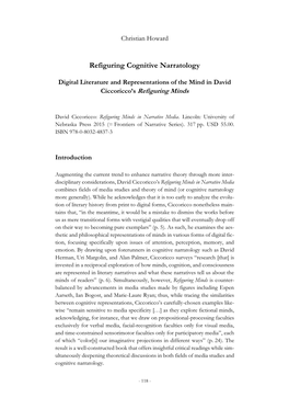 Refiguring Cognitive Narratology