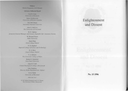 Enlightenment and Dissent