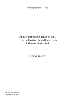 Music Multinationals and Local Music Industries Since 1945