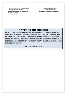 Rapport De Mission