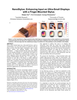 Nanostylus: Enhancing Input on Ultra-Small Displays with a Finger