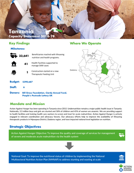 Tanzania Capacity Statement 2018-19