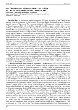 The Origin of the Active Crustal Stretching at the Southern Edge of the Calabria Arc S