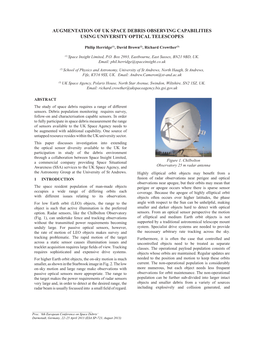 Augmentation of Uk Space Debris Observing Capabilities Using University Optical Telescopes