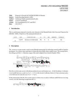 Iso/Iec Jtc1/Sc2/Wg2 L2/12-322