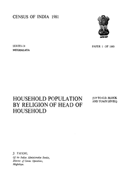 Household Population by Religion of Head of Household, Series-14