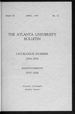 The Atlanta University Bulletin