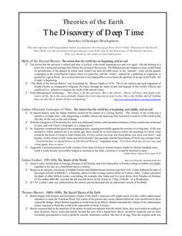 The Discovery of Deep Time Sketches of Geologic Development