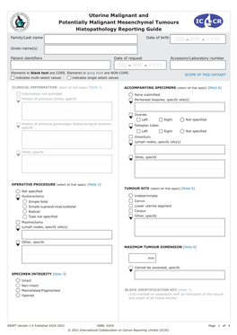 Proforma for Histopathology Reporting