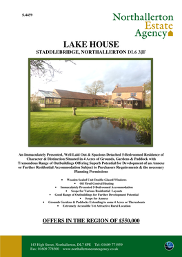 Lake House Staddlebridge, Northallerton Dl6 3Jf