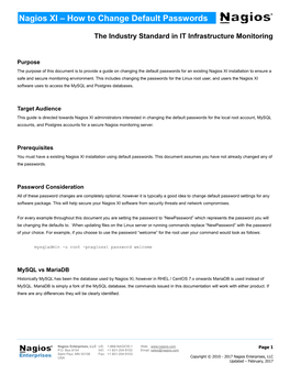 How to Change Default Passwords in Nagios XI
