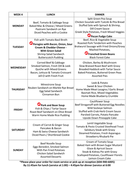 WEEK 4 LUNCH DINNER MONDAY Beef, Tomato & Cabbage Soup