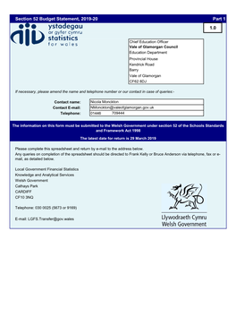 Section 52 Budget Statement, 2019-20 Part 1 1.0