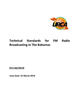 Technical Standards for FM Radio Broadcasting in the Bahamas