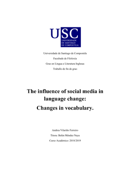 The Influence of Social Media in Language Change: Changes in Vocabulary