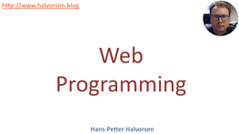 Web Programming Overview