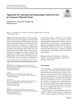 Approach for Selecting and Integrating Cloud Services to Construct Hybrid Cloud