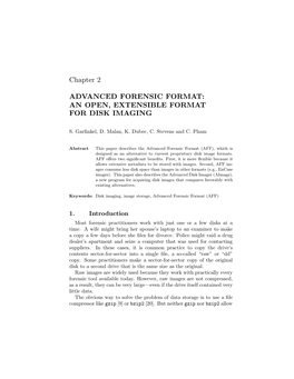 Chapter 2 ADVANCED FORENSIC FORMAT