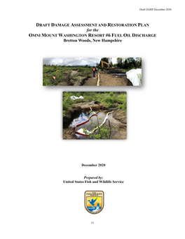 DAMAGE ASSESSMENT and RESTORATION PLAN for the OMNI MOUNT WASHINGTON RESORT #6 FUEL OIL DISCHARGE Bretton Woods, New Hampshire