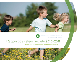 Rapport De Valeur Sociale 2010–2011 AIDER LES FAMILLES