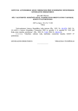 Lietuvos Automobilių Kelių Direkcijos Prie Susisiekimo Ministerijos Generalinis Direktorius