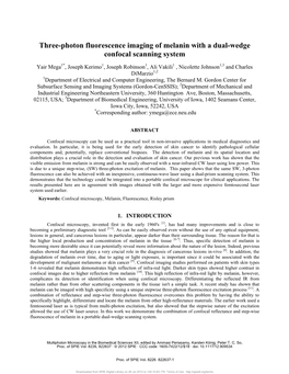 Three-Photon Fluorescence Imaging of Melanin with a Dual-Wedge Confocal Scanning System