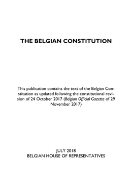 Constitution of the Kingdom of Belgium