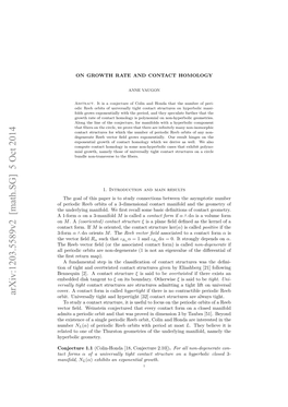 Arxiv:1203.5589V2 [Math.SG] 5 Oct 2014 Orbit