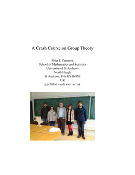 A Crash Course on Group Theory